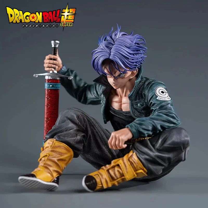 Dragon Ball Trunks Action Figure - Super Saiyan Sitting PVC Model 10cm