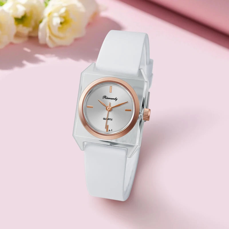 Women’s Silicone Strap Quartz Wristwatch - Ladies Fashion Casual Watch Gift