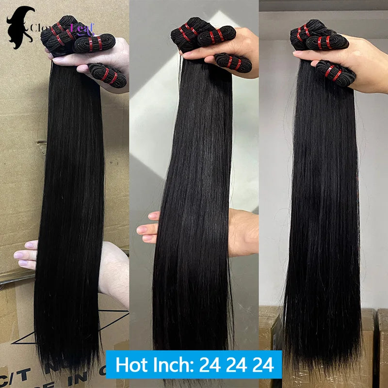 15A Double Drawn Human Hair Bundles - Virgin Straight Hair Extensions