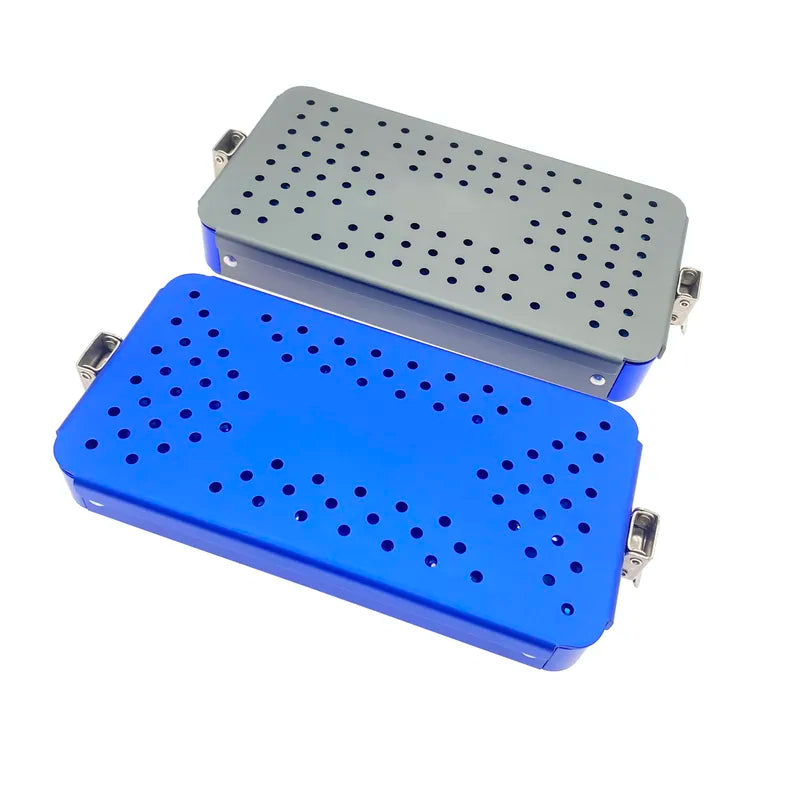 Dental & Surgical Aluminum Sterilization Tray Case with Silicone Pad - Single Level