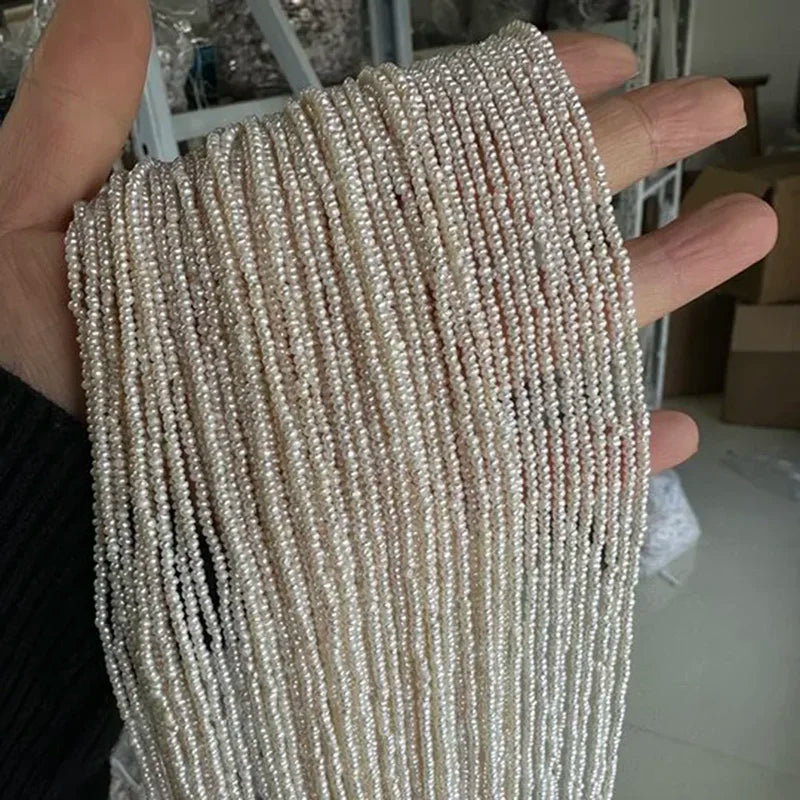 Natural Freshwater Pearl Beads 1.8-2mm Small Round Jewelry Making Supplies