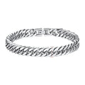 8MM Stainless Steel Cuban Chain Bracelet for Men Silver Hip Hop Jewelry