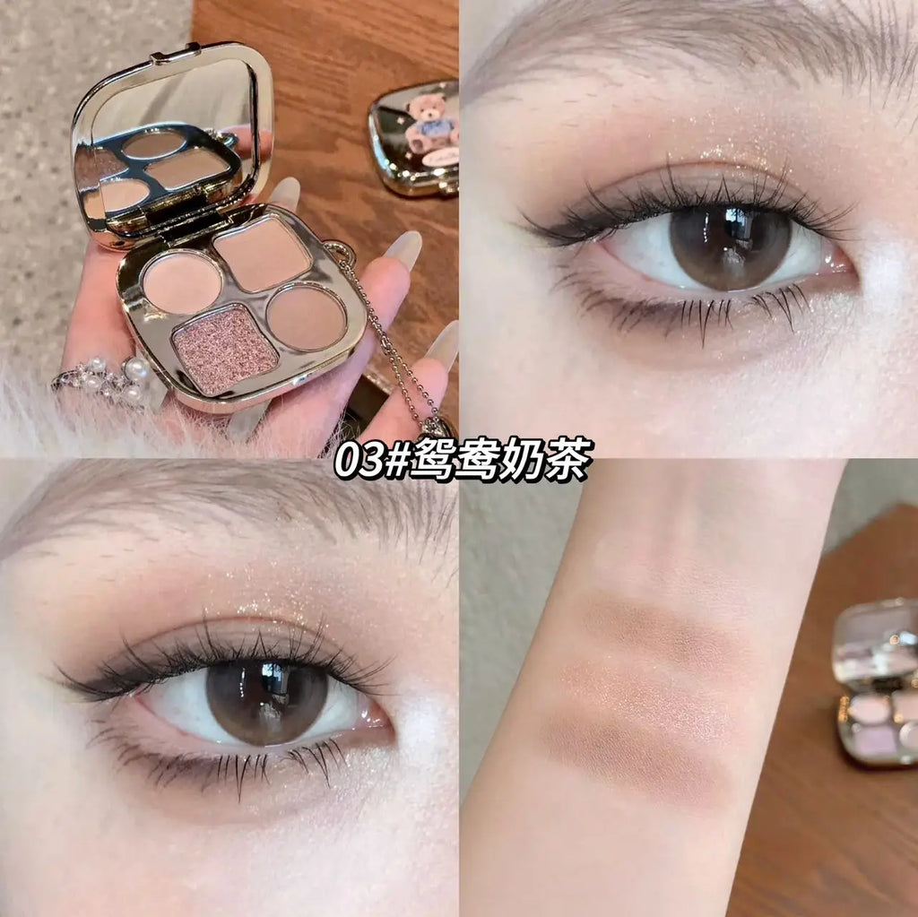 Multi-Color Eyeshadow Palette with 4 Versatile Shades for Natural & Glam Looks