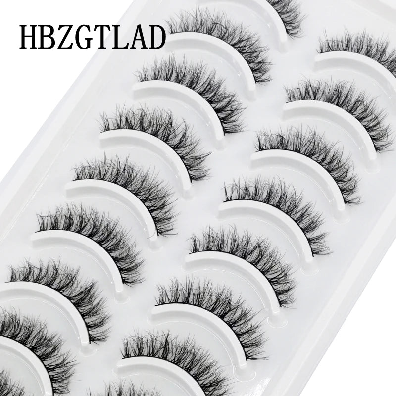 False Eyelashes 3D Natural Long Fluffy Wispy Cross Manga Style Makeup