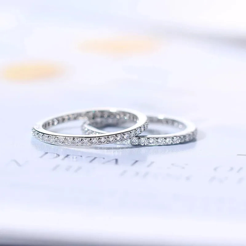 Delicate Thin Microscope Finger Rings for Women Dainty Promise Engagement Jewelry