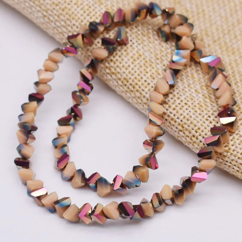 Faceted Triangle Glass Beads for Jewelry Making - Loose Crystal Spacer Beads