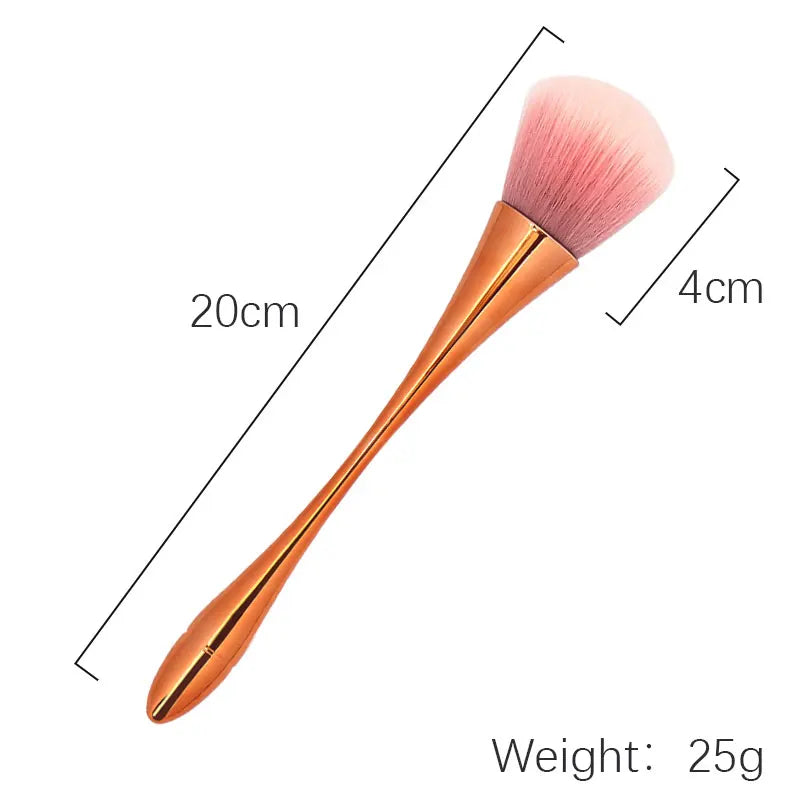 Cosmetic Makeup Brush Set - Loose Powder, Highlighting & Blush Brushes - Soft Synthetic Hair - Multiple Handle Colors
