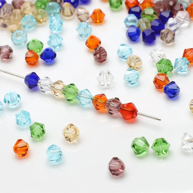 Mixed Color Czech Bicone Glass Beads for Jewelry Making - 2mm to 10mm