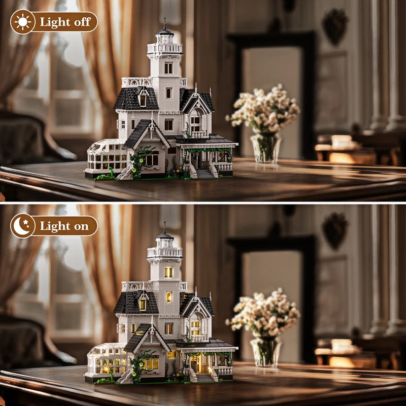 LED Light House Building Set with 1877 Pieces | Home Decor & Model Gift
