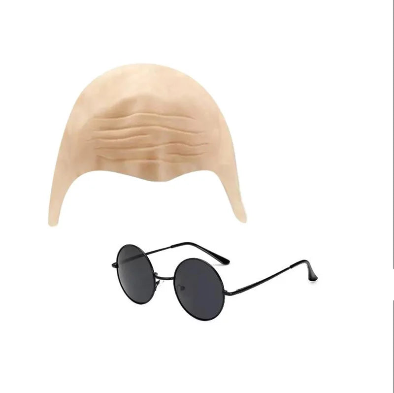 Halloween Costume Set for Pitbull Cosplay Latex Bald Cap & Accessories