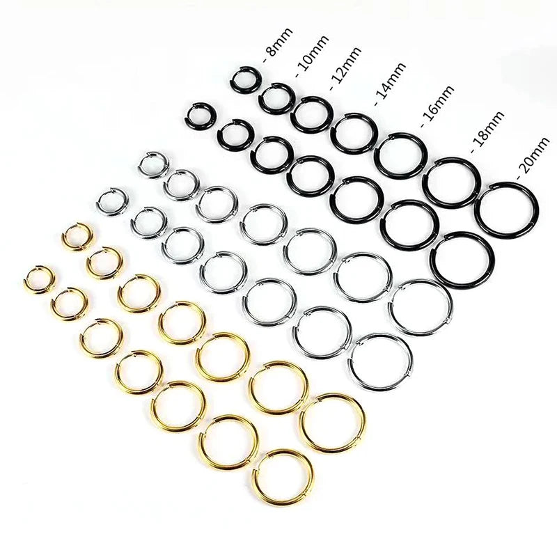 Stainless Steel Hoop Earrings for Women - 2.5mm Thick Classic Huggie Jewelry