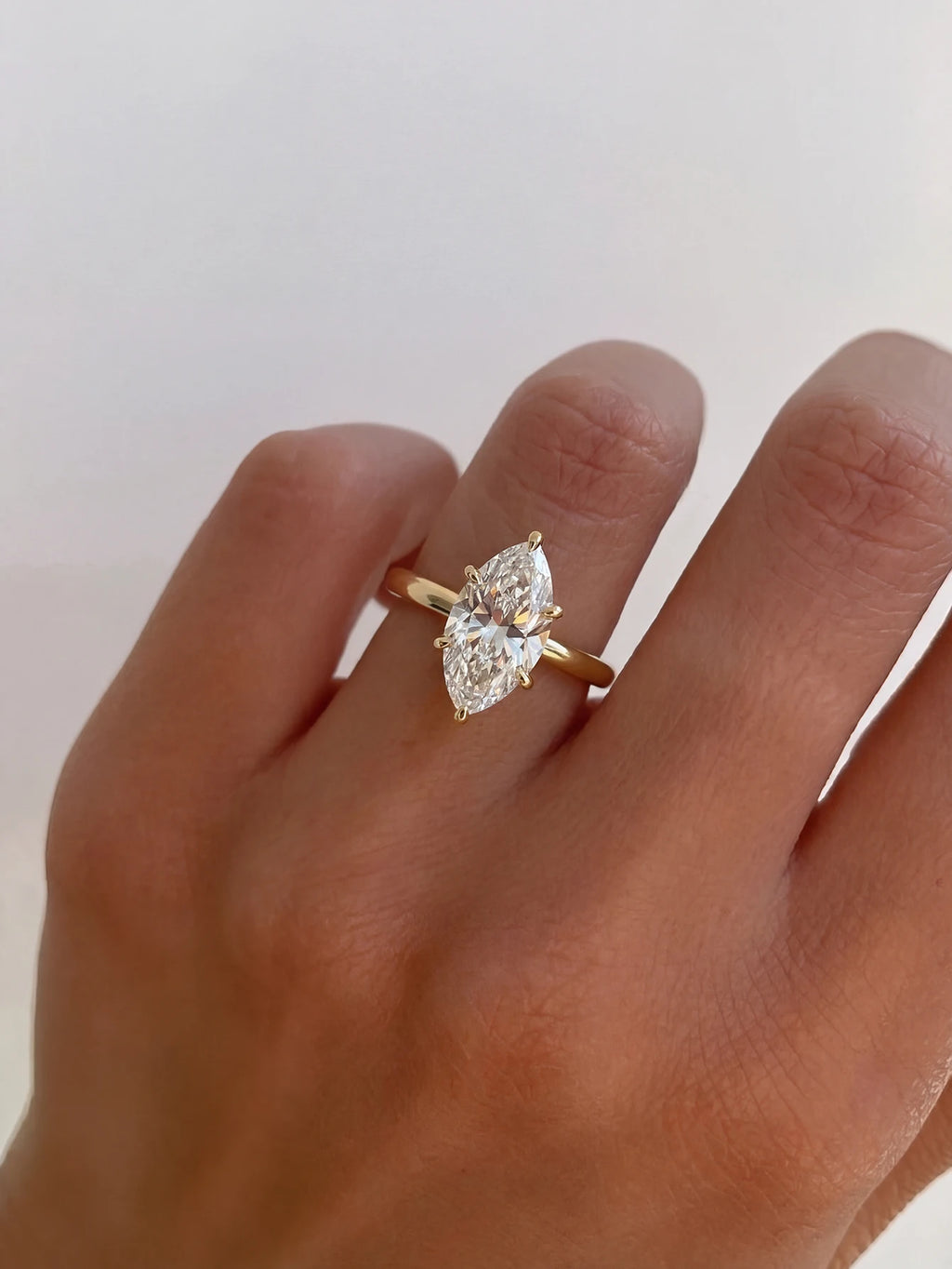Sterling Silver Marquise Zircon Ring for Women - Engagement & Party Jewelry