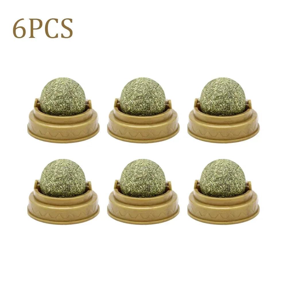 Pet Catnip Toys Ball Set Edible Catnip for Cats Safe Healthy Chasing Play