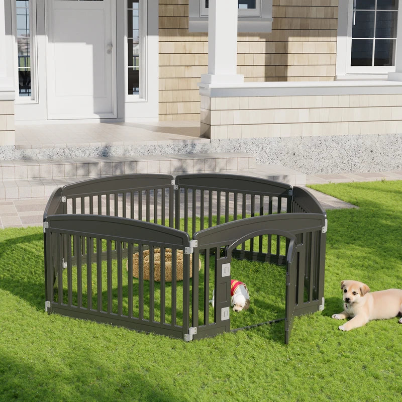 Expandable Dog Playpen 6 Panels - Portable Indoor Outdoor Pet Fence for Medium Dogs