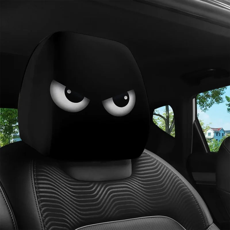 Halloween Face Printed Car Pillowcase Decorative Washable Cushion Cover for Auto Seat Headrest