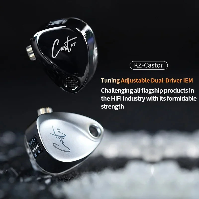 KZ Castor 2DD In-Ear Earphones HiFi Dynamic Monitor Headset with Noise Cancelling