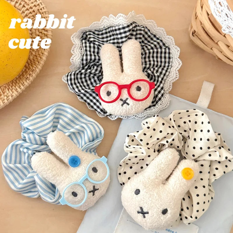 Cute Cartoon Bunny Hair Loop Ponytail Holder Set - Multiple Colors