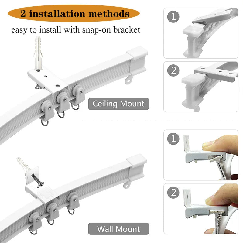 Flexible Bendable Curtain Track for Room Dividers, Windows & Bathrooms