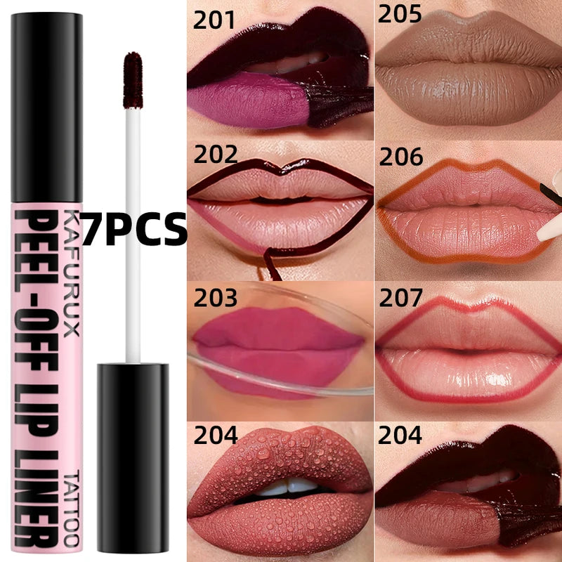 7-Piece Long-Lasting Waterproof Lip Stain Set - Pink & Red Shades