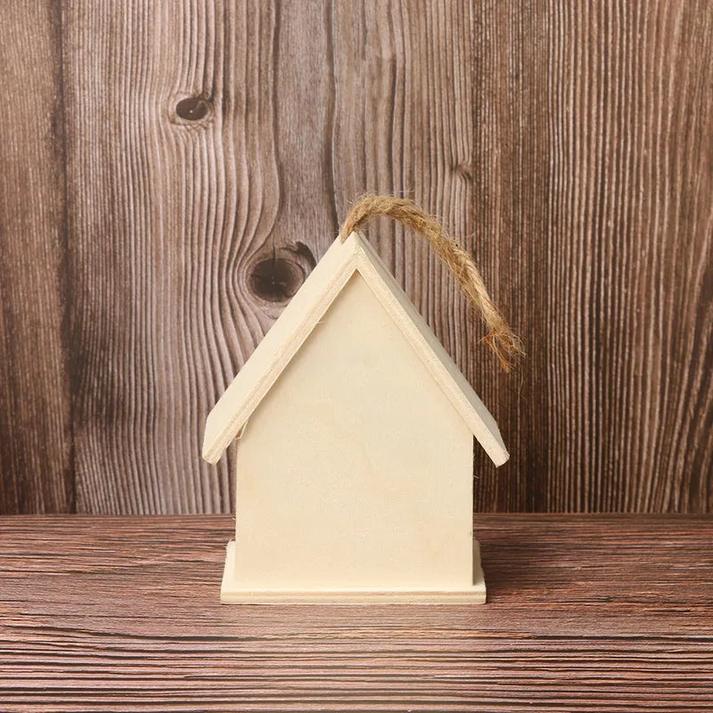 Wooden Mini Bird House Outdoor Hanging Bird Cage Garden Birdhouse Decoration