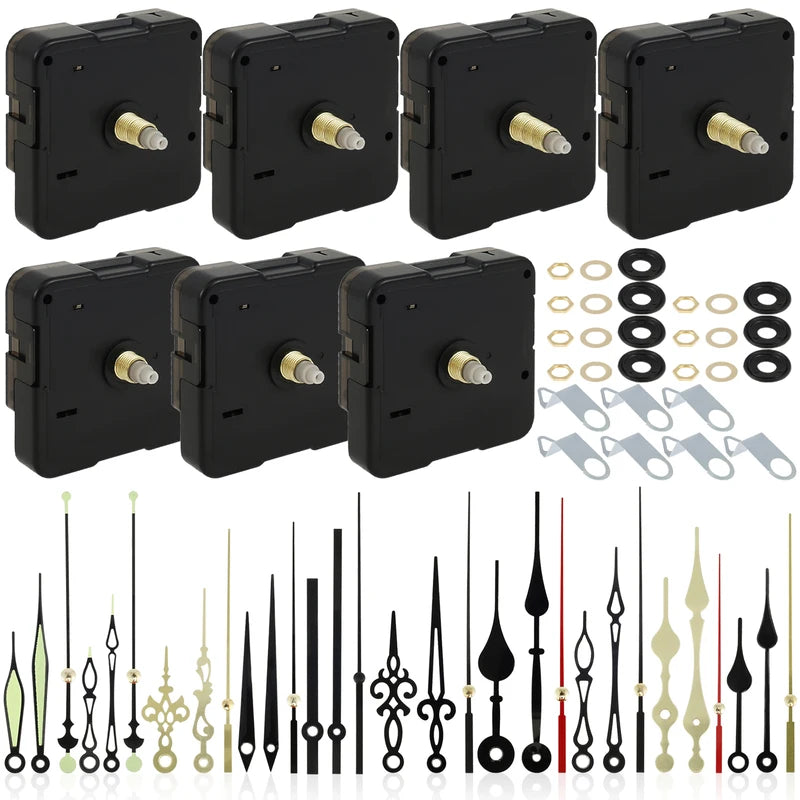 Silent Quartz Clock Mechanism Kit with 10 Aluminium Clock Hands for DIY Repairs