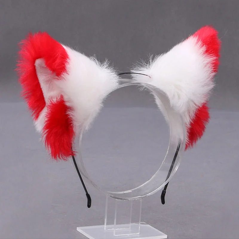 Furry Animal Cat Fox Ear Headband Cosplay Hair Accessory for Halloween & Parties