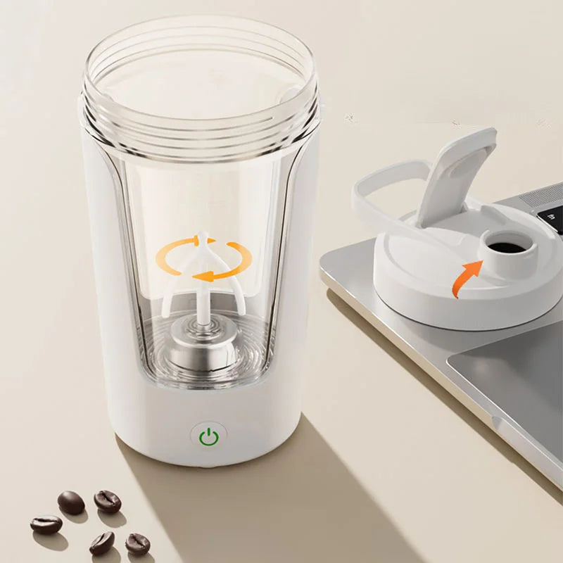 450ml Portable Electric Protein Shaker Bottle - Rechargeable Water & Meal Replacement Drink Mixer