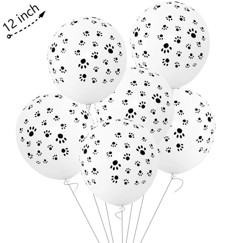 12-Inch Latex Balloons for Party Decorations - Dog Paw Print Design, 10/20/50 Pieces