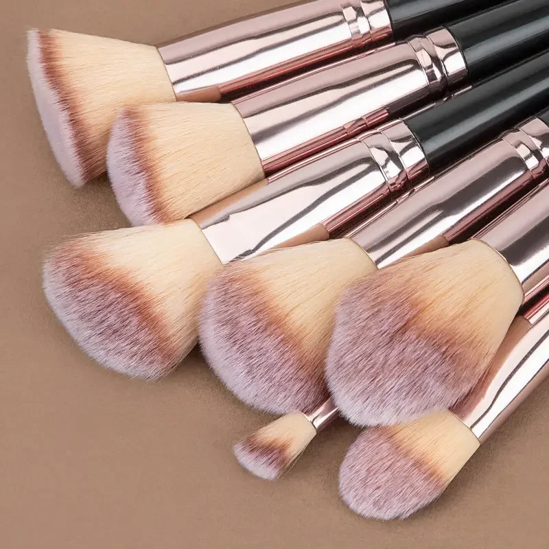 Professional Makeup Brush Set with Hypoallergenic Nylon & Soft Fluffy Bristles