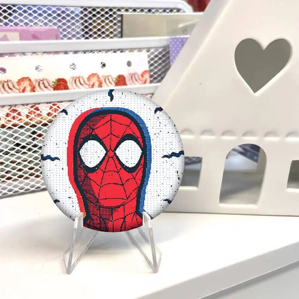 Round Badge Brooch for Clothing Backpack Accessories - Spider Man Cartoon Design