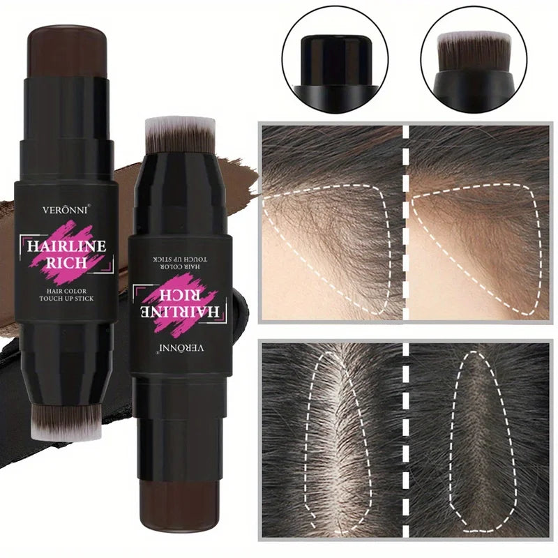 Hairline Concealer Powder & Color Pen Set - Waterproof Quick Coverage for Gray & White Hair Roots