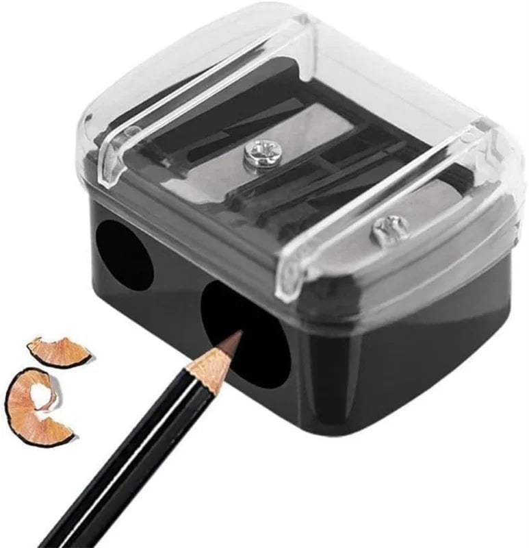 Double Hole Makeup Pencil Sharpener for Eyebrow & Eyeliner - 2 in 1 Cosmetic Tool