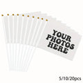 Personalized Polyester Handheld Flag with 30cm Pole for Parades & Events