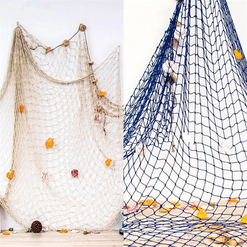 Nautical Fishing Net Wall Decor Marine Theme Wall Hanging Room Ornament