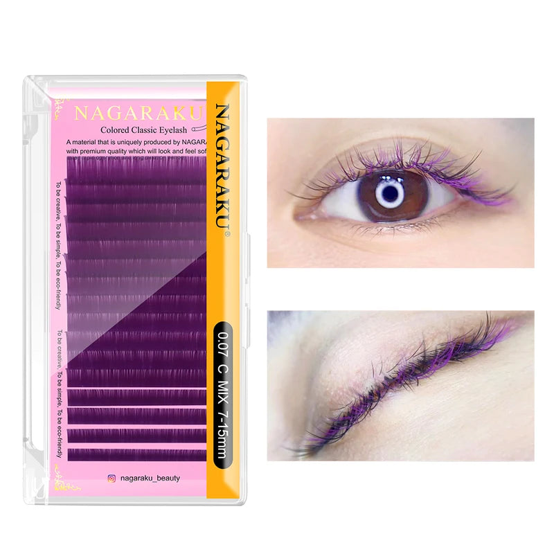 Colorful Eyelash Extensions 7-15mm Faux Mink False Lashes for Eye Makeup