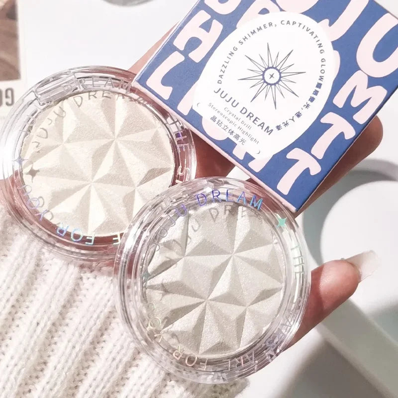Shimmer Diamond Glow Highlighter Palette - 2-Color Natural Radiance for Face & Makeup