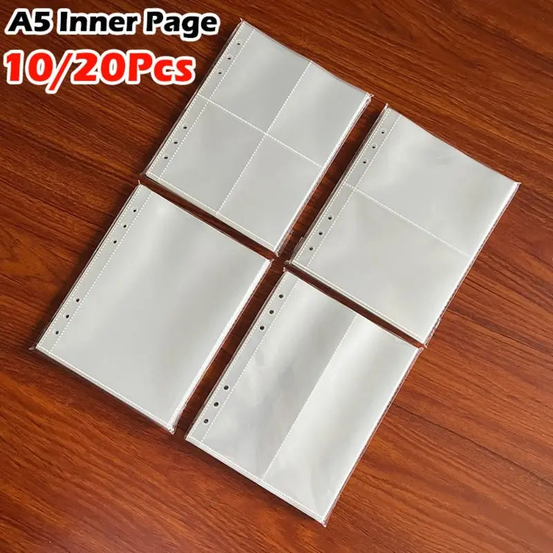 A5 Photocard Binder Sheets - Transparent PP Acid-Free Multiple Pockets for Collectible Cards