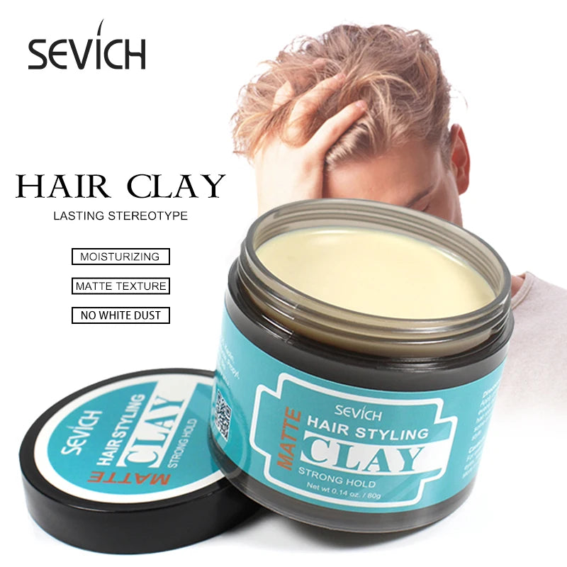 Strong Hold Hair Styling Clay for Men - Natural Matte Finish, 80g