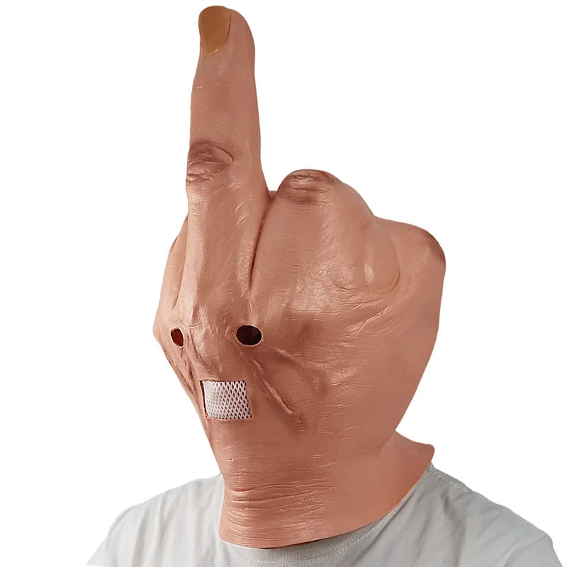 Horror Latex Finger Mask Cosplay Full Face Helmet for Halloween Party