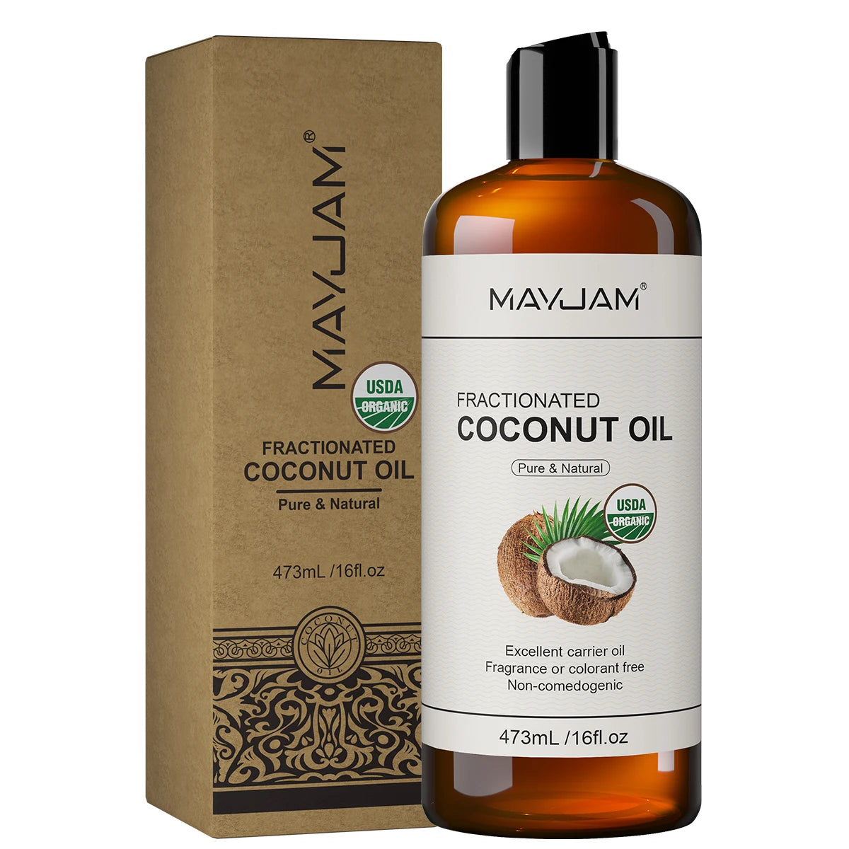 Organic Coconut & Argan Oil for Skin Hair Face Body Moisturizer 473ml