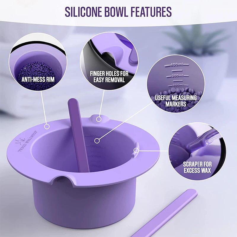 Heat-Resistant Silicone Wax Bowls for Hair Removal and Cosmetology
