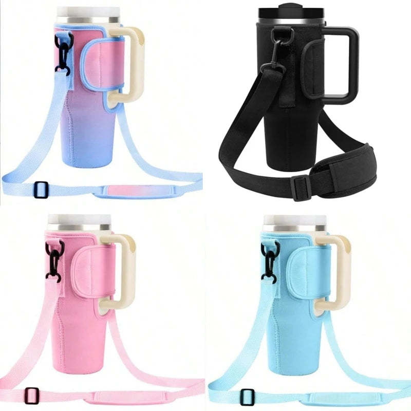 Water Bottle Carrier Bag with Adjustable Shoulder Strap for Large Capacity Tumbler