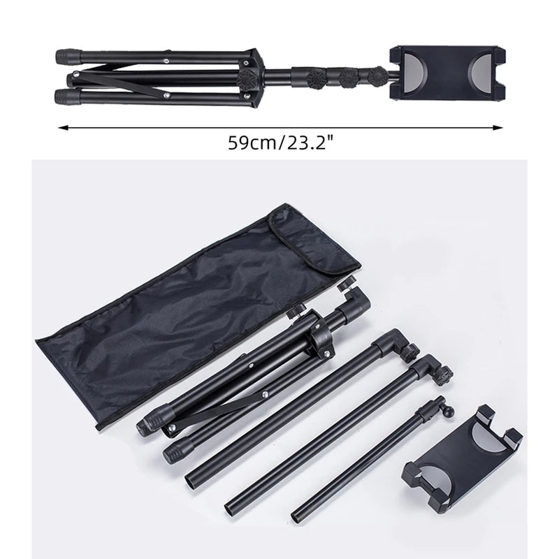 Adjustable Floor Tripod Stand for iPad and Tablets - 4-12.9 Inch Devices, 68-Inch Height, 360° Swivel