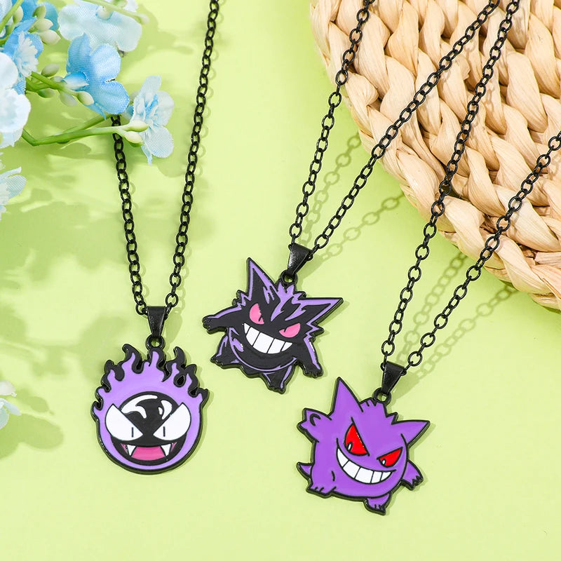 Gengar Cosplay Pendant Necklace - Anime Charm Jewelry for Women Men Kids