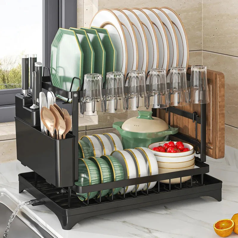 Stainless Steel Dish Rack - Hygienic Residue-Free Kitchen Organizer