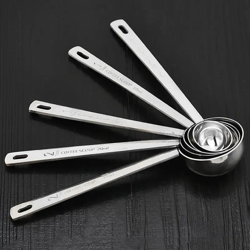 Stainless Steel Coffee Scoop Measuring Spoon Set - 5ML to 30ML, Multiple Colors