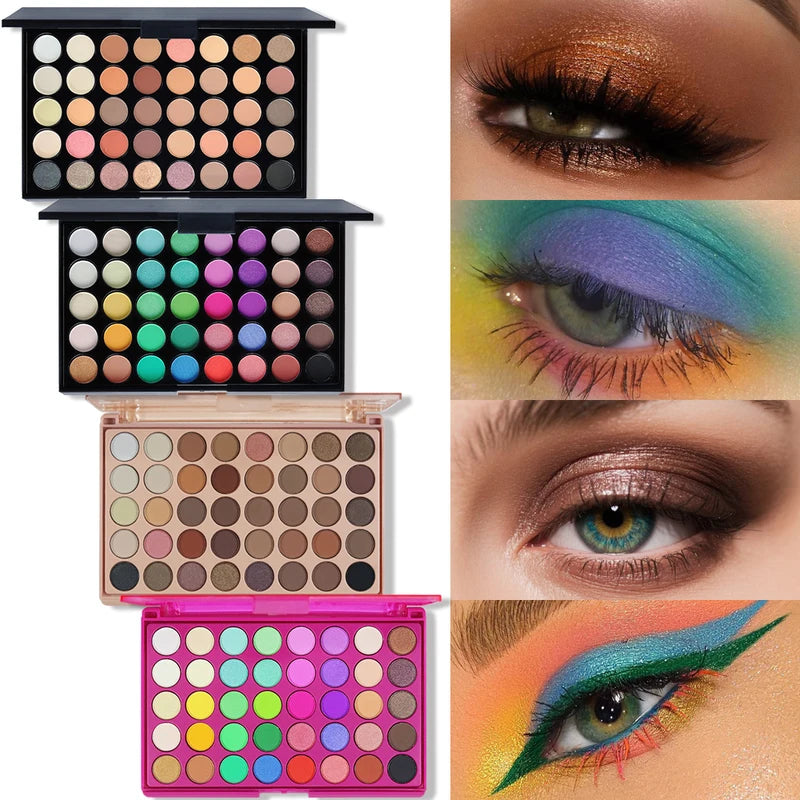 40-Color Eyeshadow Palette with Matte & Shimmer Finishes - Long-Lasting & Highly Pigmented