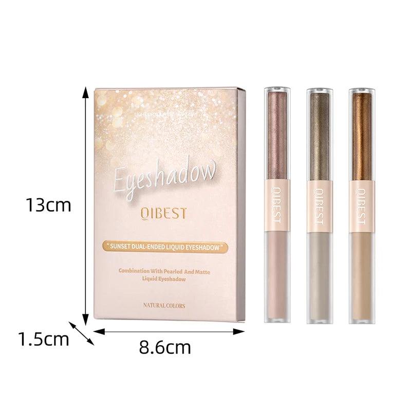 Double Head Glitter Matte Liquid Eyeshadow Set - Long Lasting 6 Colors