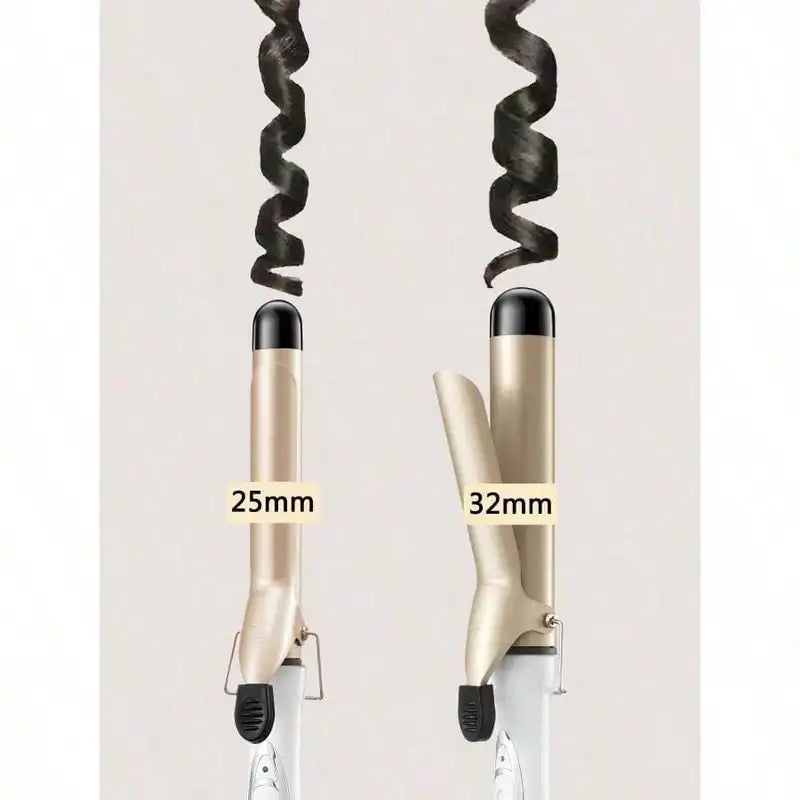 25mm/32mm Curling Iron with Rapid Heating & One-Touch Control - Gold Barrel for Natural Waves