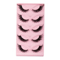 False Eyelashes 5 Pairs Cat Eye Faux Mink Long Winged Elongated Makeup Lashes